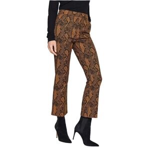 JOIE Womens Pants Size 8 Waist 30‎ Marcena Snake Print Jacquard Cropped Trouser